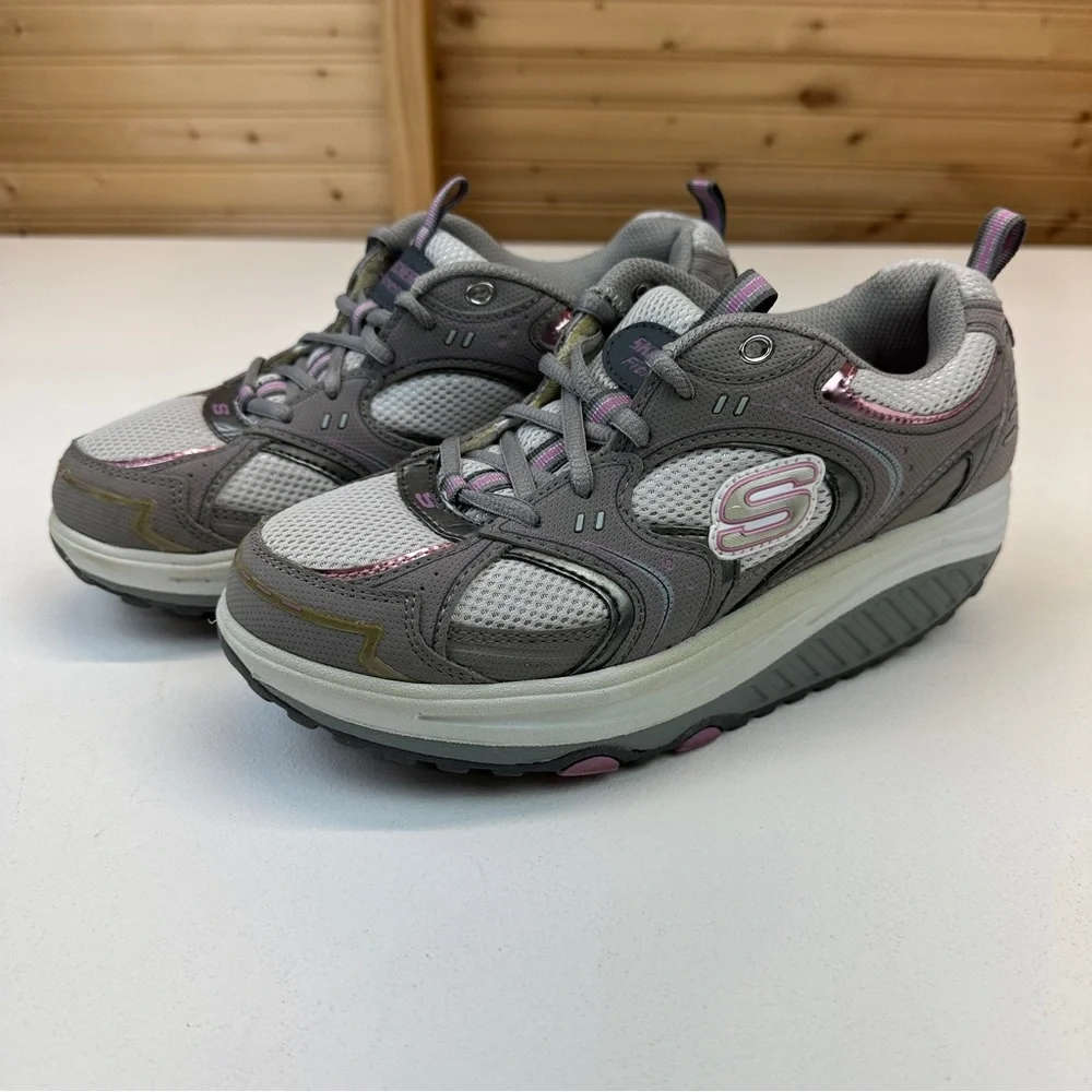 Sketchers Shape-ups Pink & Gray Size 7.5 - Picture 2 of 12